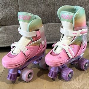 Neon Pink and Purple Roller Skates / Inline Skates